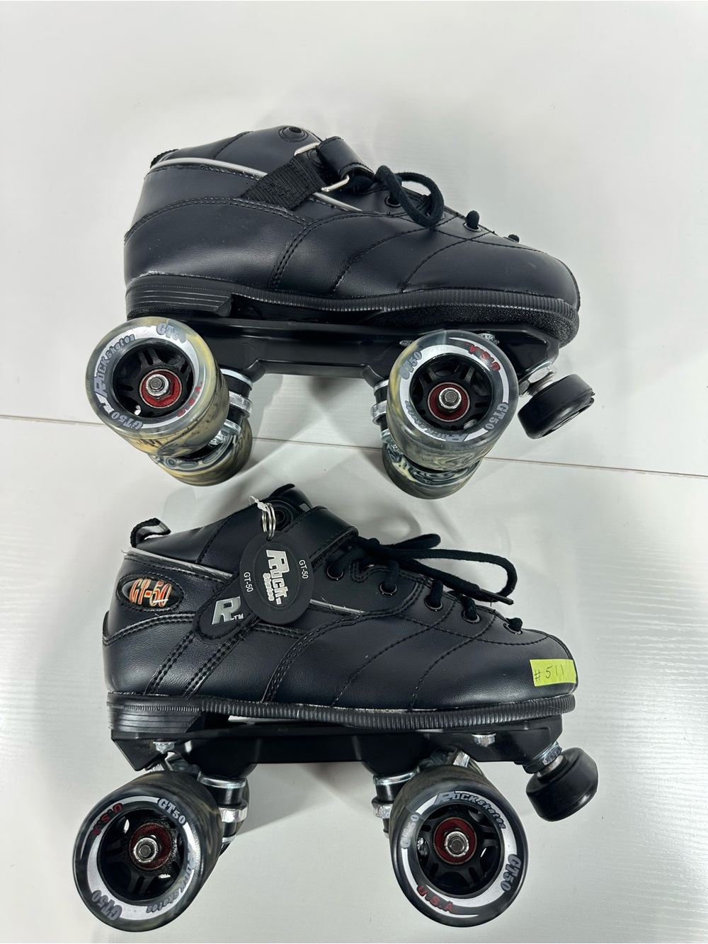 #511 Rock Skates GT-50 Men's Black Quad Roller Skates Size 7 SG-6888